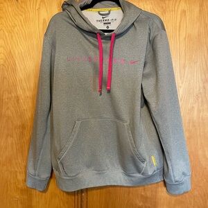 Nike Therma-FIT Livestrong Hoodie Gray Size Medium Athletic Fleece Pullover